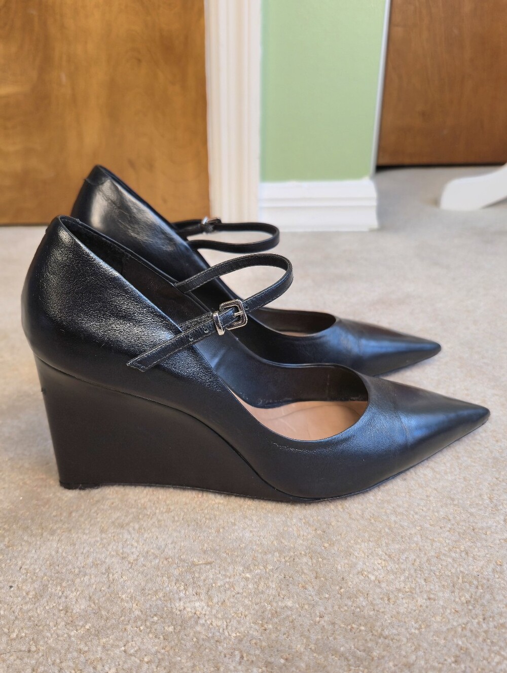 Maeve Sibley Mary Jane Wedge by Anthropologie Black Size 41 10